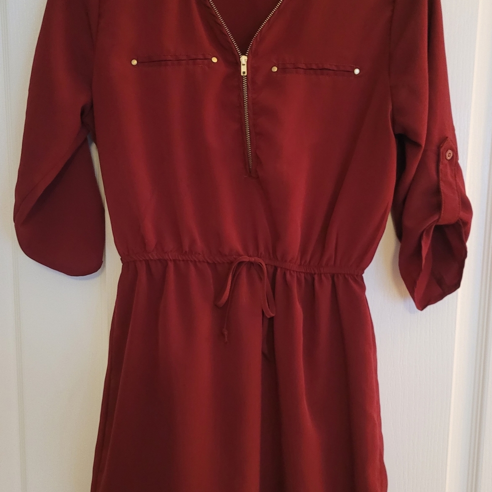 Maroon Mid-thigh Dress